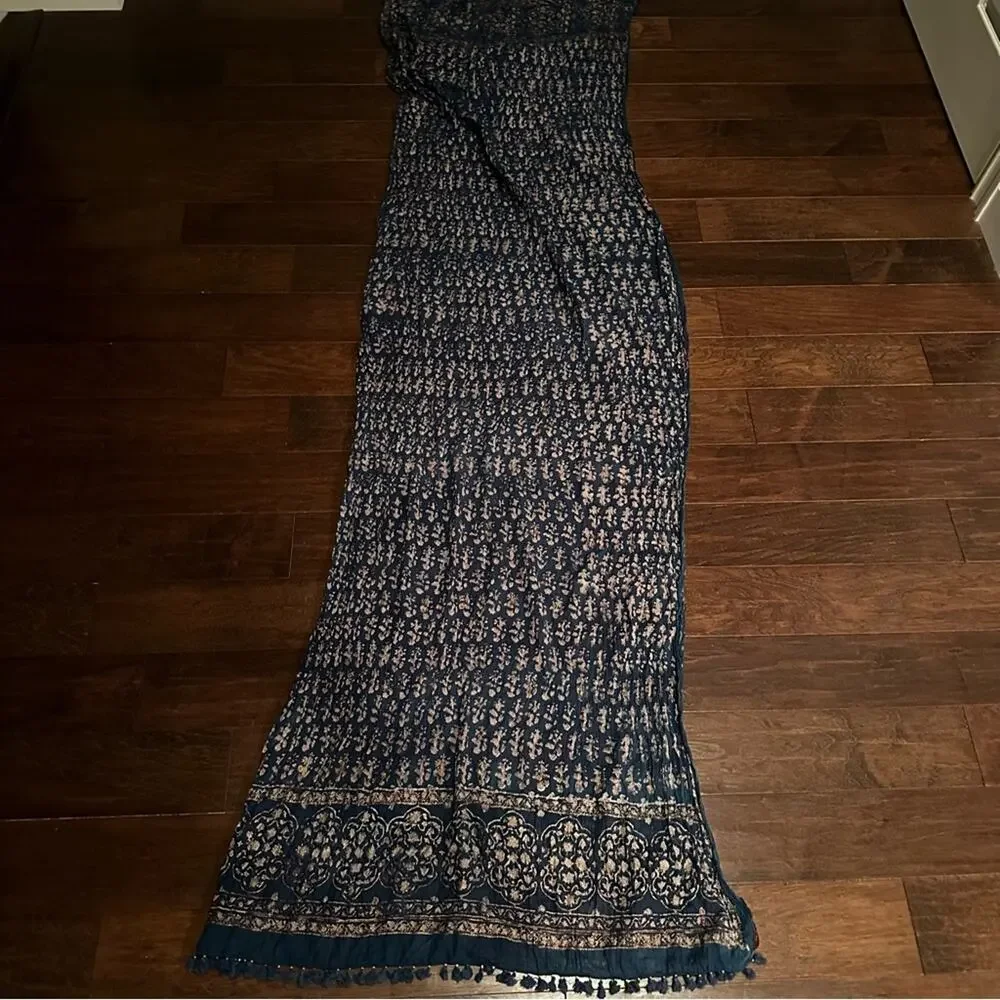 Naga Selection da Blue Tassel Lightweight Scarf Sarong Shawl Vacation Rectangle